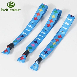 Full Color Dye-sub sporting events wristbands with plastic one way lock barrel