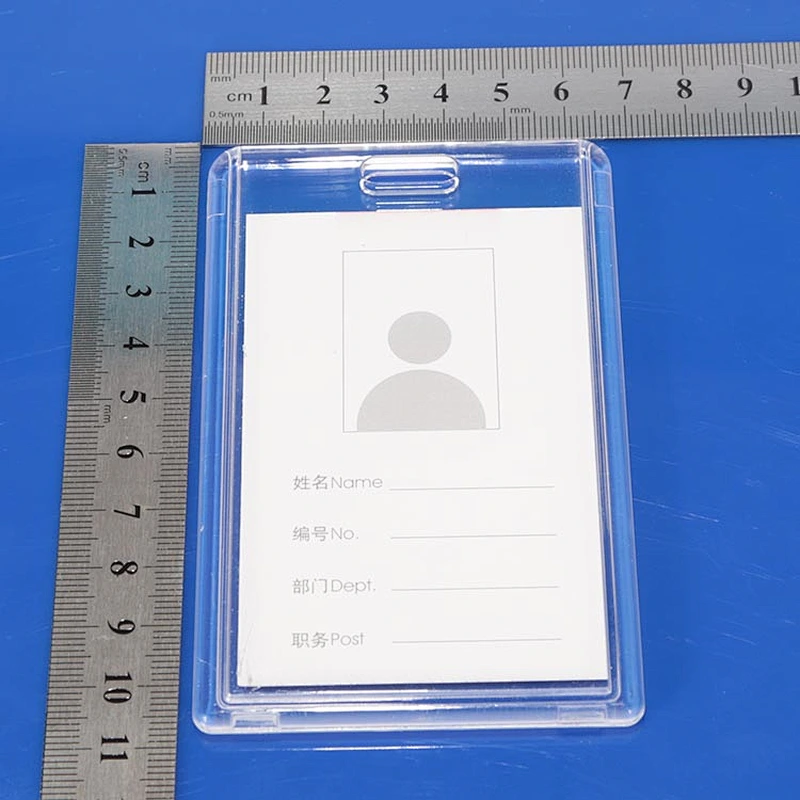 Hard plastic ID card holder for employee