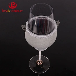 Neoprene Grey Color Wine Glass Cooler Cover with Neck Lanyard Strap