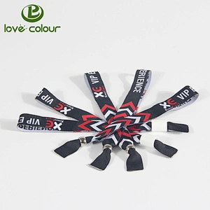 1.5*35cm Custom Made Polyester Woven Fabric Wristbands/Bracelet with Closure