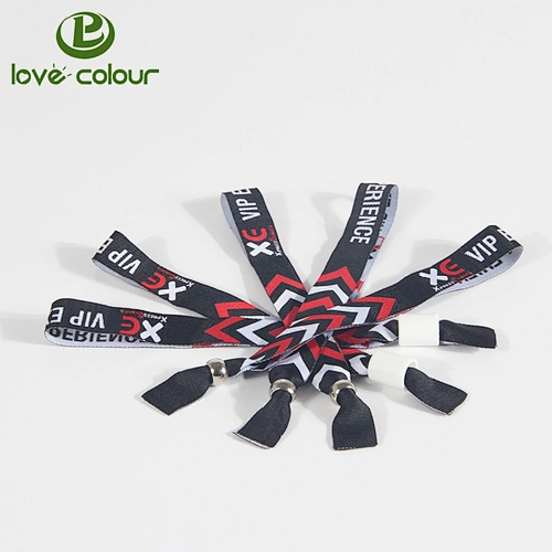 1.5*35cm Custom Made Polyester Woven Fabric Wristbands/Bracelet with Closure