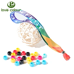 Custom Colorful Fabric Festival Party Slide Lock Cloth Textile Wristband