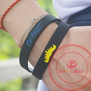 Sport team Custom mixed color rubber black silicon bracelet