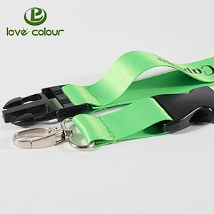 Quick Release Neck Strap Eco-friendly custom green lanyard with white logo
