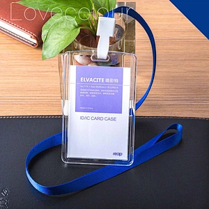 Custom crystal id card holder with neck cord