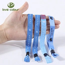 Bulk sublimation printing cloth woven wristband for music concert