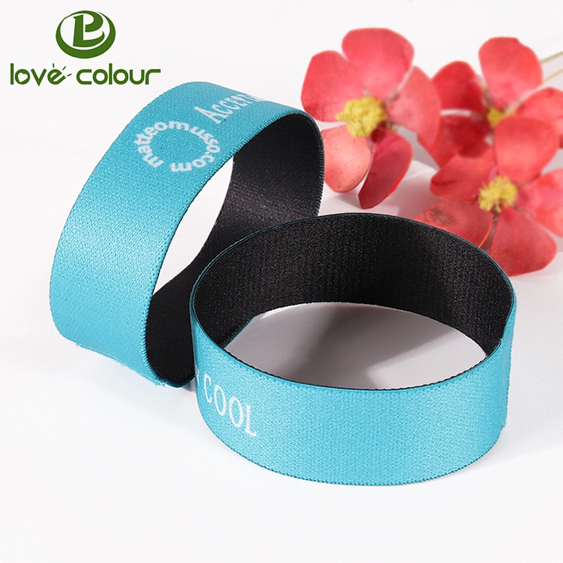 Guangzhou factory custom event access control elastic wristband with design logo