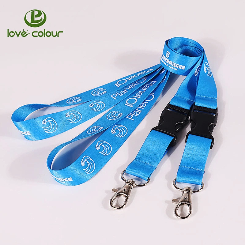 Custom full color polyester lanyard with heat transfer printing
