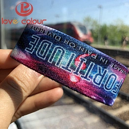 Polyester cheap custom printing stretch wrist band / elastic wristband