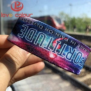 Polyester cheap custom printing stretch wrist band / elastic wristband