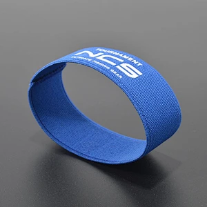 Cheap custom logo 100% polyester elastic wristband