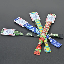 Bulk Cheap Custom Woven Polyester Bracelet / Sport event RFID Wristband