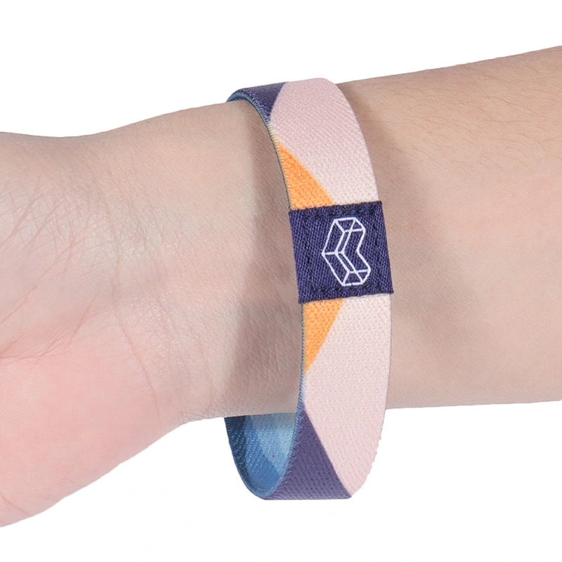 Polyester Custom Eco-Friendly RFID Holiday Event Elastic Wristband