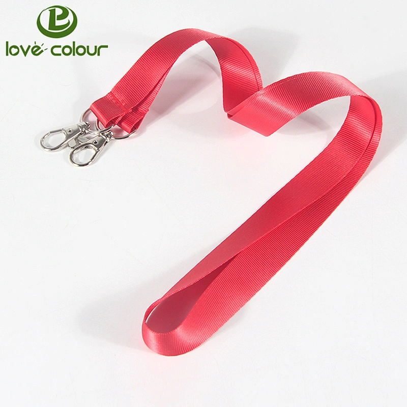 Custom polyester red color whistle lanyard in lovecolour company