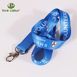 Custom full color polyester lanyard with heat transfer printing