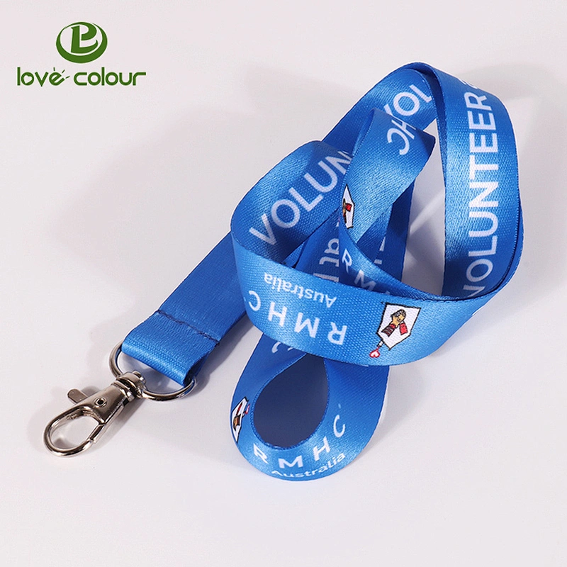 Custom full color polyester lanyard with heat transfer printing