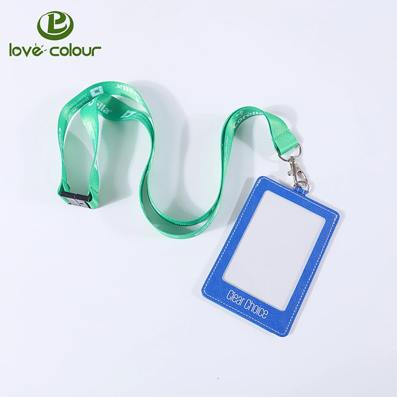 Custom Plastic ID Badge Holders Black Lanyards Strap