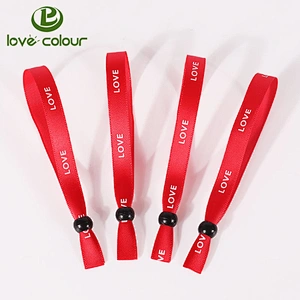 Customized fabric friendship bracelets satin recycling wristband for events