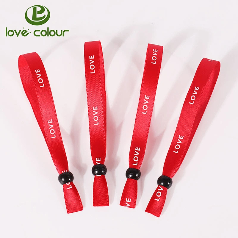 Customized fabric friendship bracelets satin recycling wristband for events