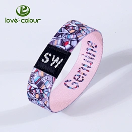 Fashion Custom Design Elastic Bracelets Polyester Concert Wristband