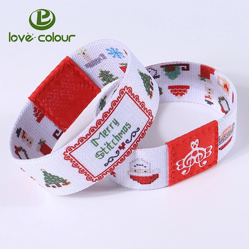 New custom polyester fabric elastic wristband bracelet