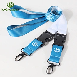 Fashion Blue and White Sublimation Exhibition Neck Lanyard