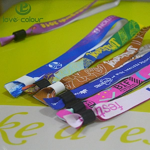 Cheap custom make polyester identification fabric wristband