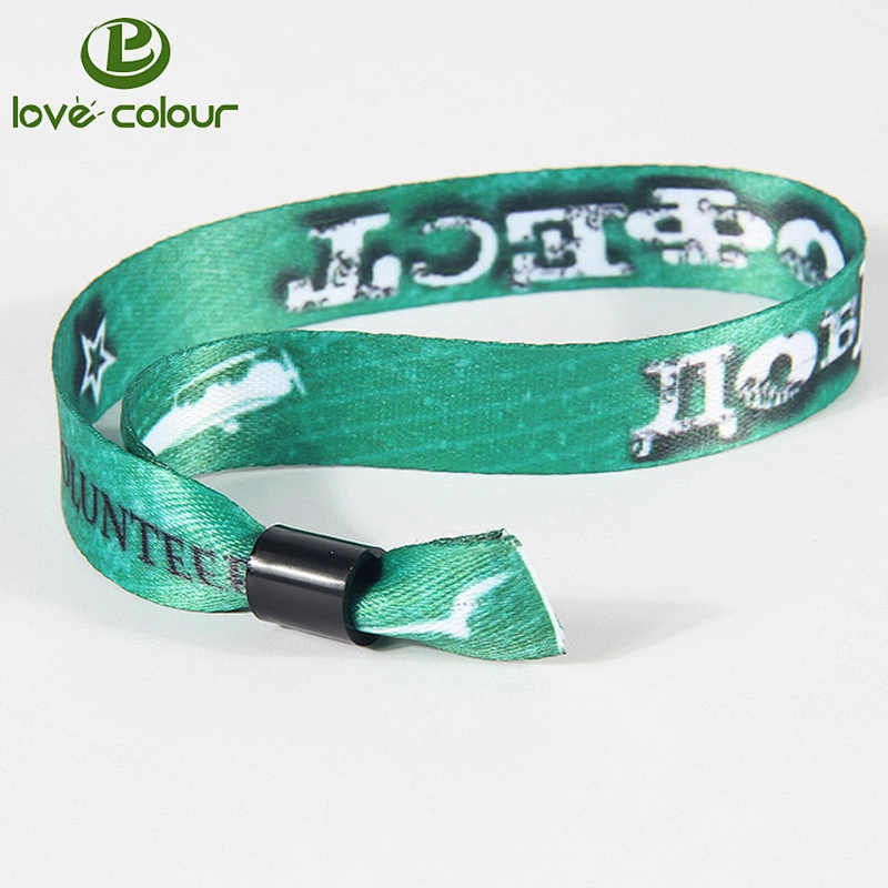 Custom heat transfer print fabric cloth wristbands with your logo for events
