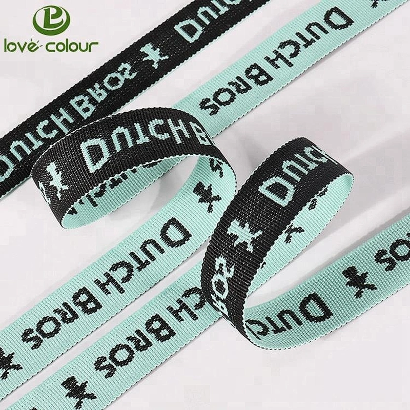 Custom jacquard polyester fabric multi color embroidery ribbon