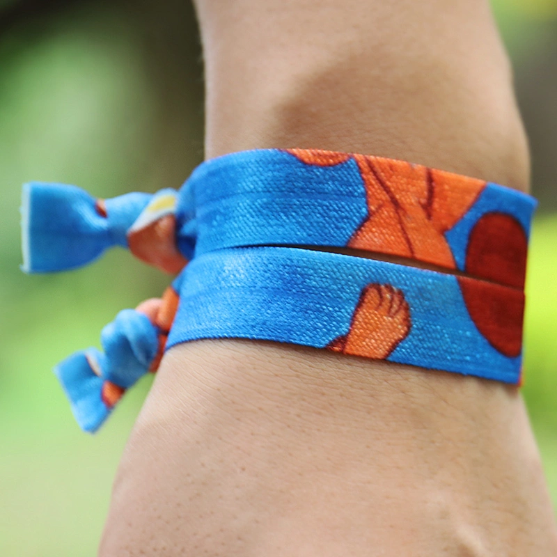 Custom elastic band beauty printing elastic hair tie for Girls