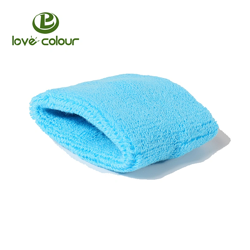 Custom Your Logo Pure Color Cotton Men Sweat Wristband for Sale