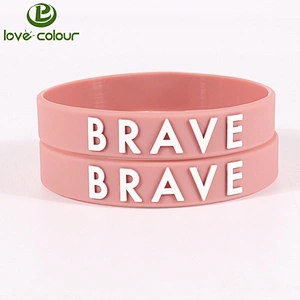 Custom engraved silicone bracelet colorful rubber wrist bands