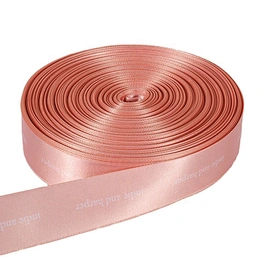 Custom polyester print satin label ribbon with your brand name logo
