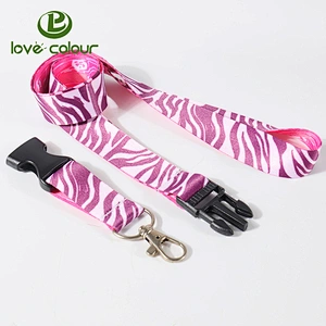 Custom multicolor printed lanyard with metal hook and release buckle