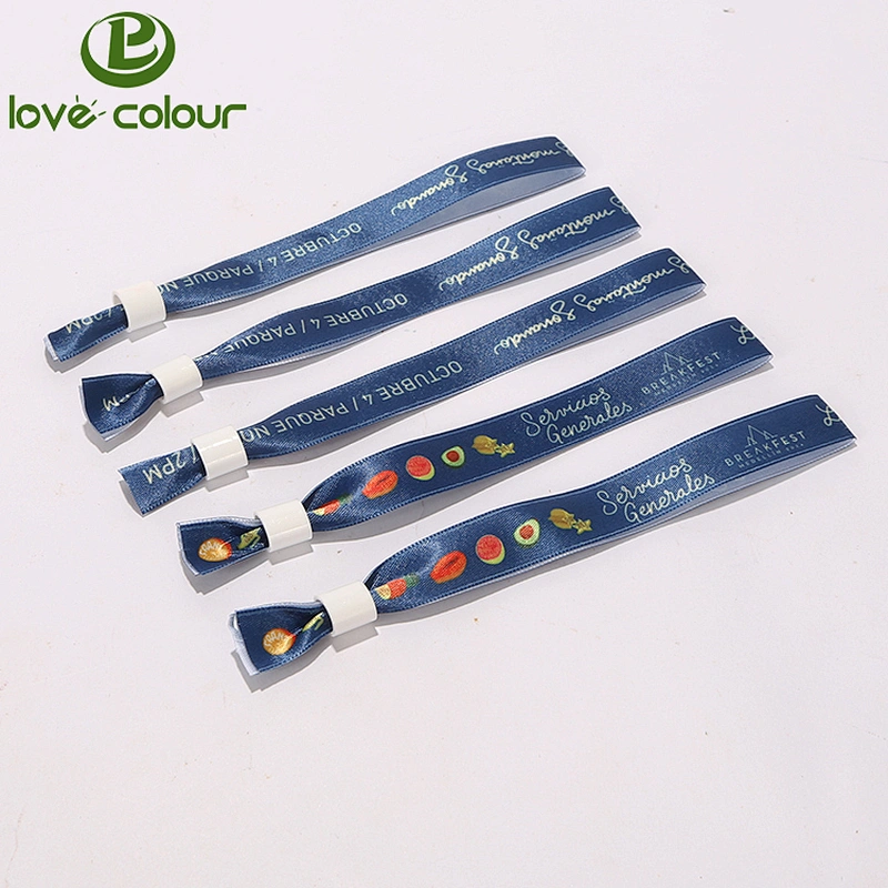 Cheap Custom Single Side Wristband Polyester Satin Band