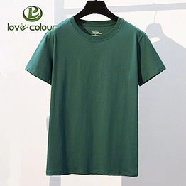 Cheap custom green color short sleeve men blank cotton t shirt for promotion