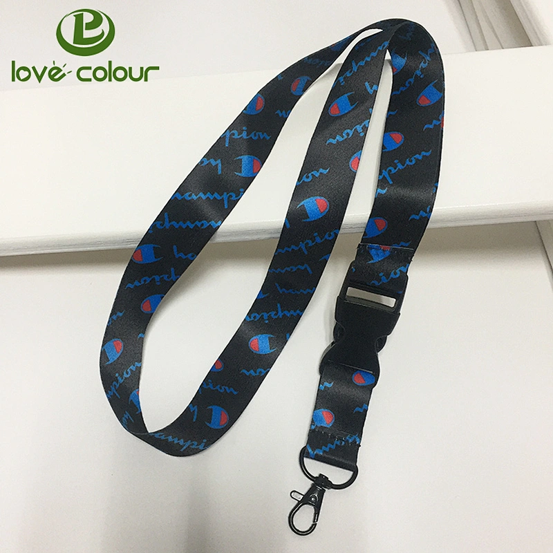 Polyester keychain lanyard strap with custom logo for promotional