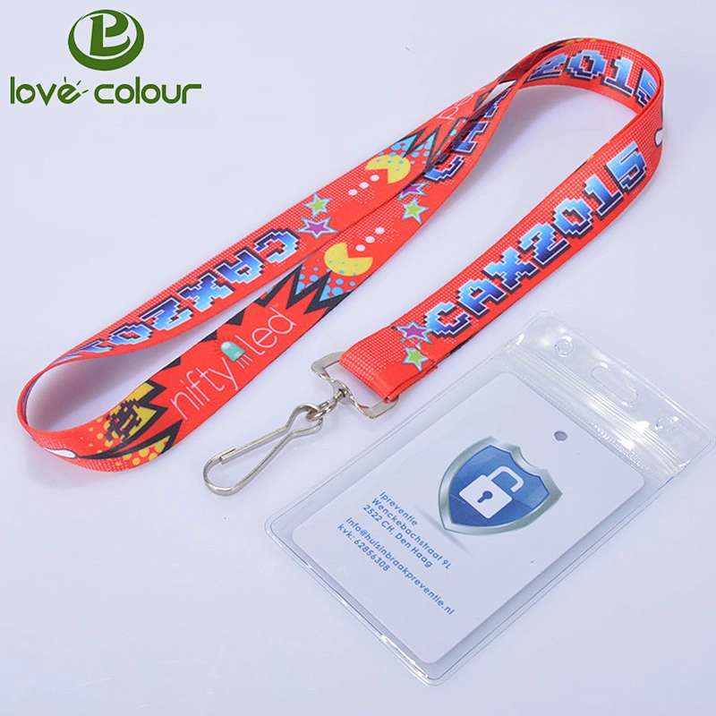 Lovecolour custom polyester christmas event lanyards with card holder no minimum order