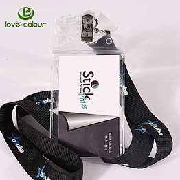 Custom pvc id card holder with printing lanyard