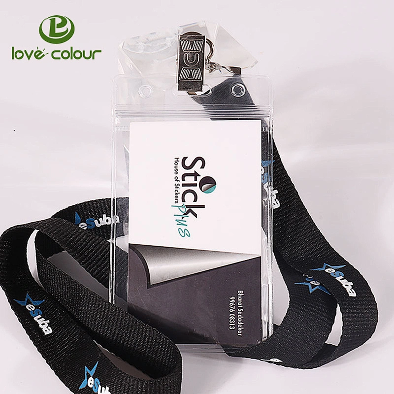 Custom pvc id card holder with printing lanyard