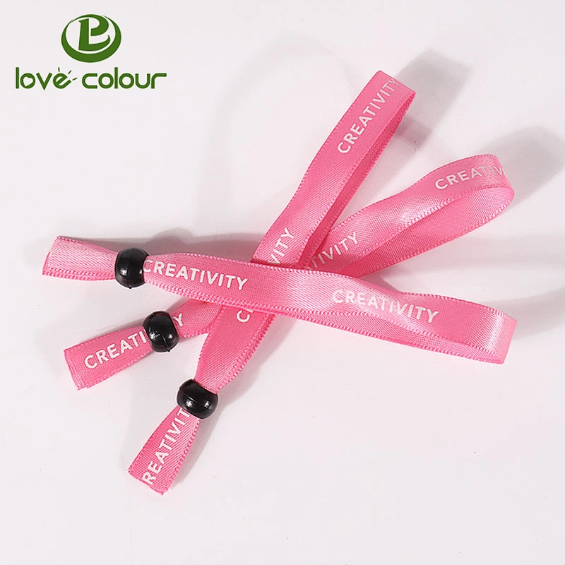 Custom no Minimum Polyester Satin wristband Bracelet For Advertising