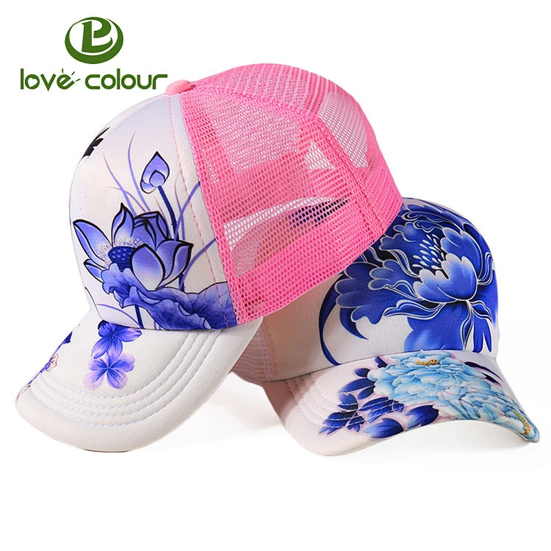 Promotional sample free light mesh baseball caps for girls