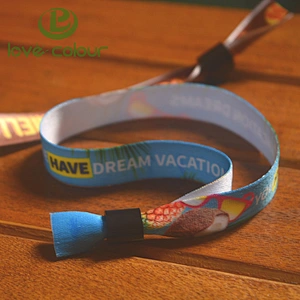 Popular polyester sublimation bracelet fabric concert textile wristband