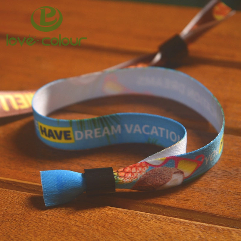 Popular polyester sublimation bracelet fabric concert textile wristband