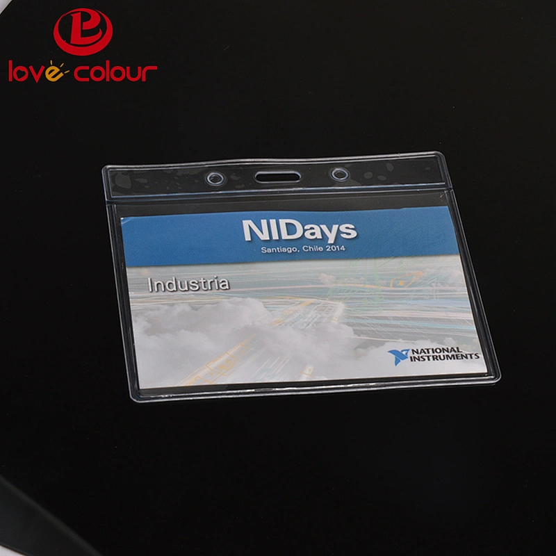 Custom promotional transparent ID PVC card holder for activities