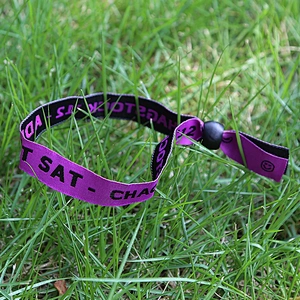 Fashion polyester fabric woven wrist band