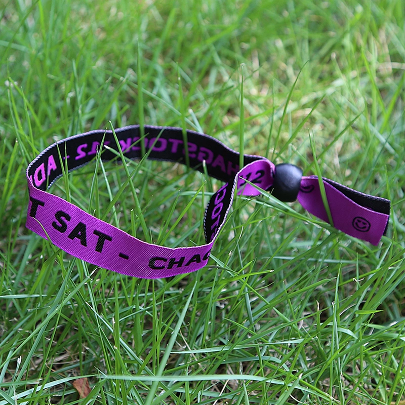 Fashion polyester fabric woven wrist band