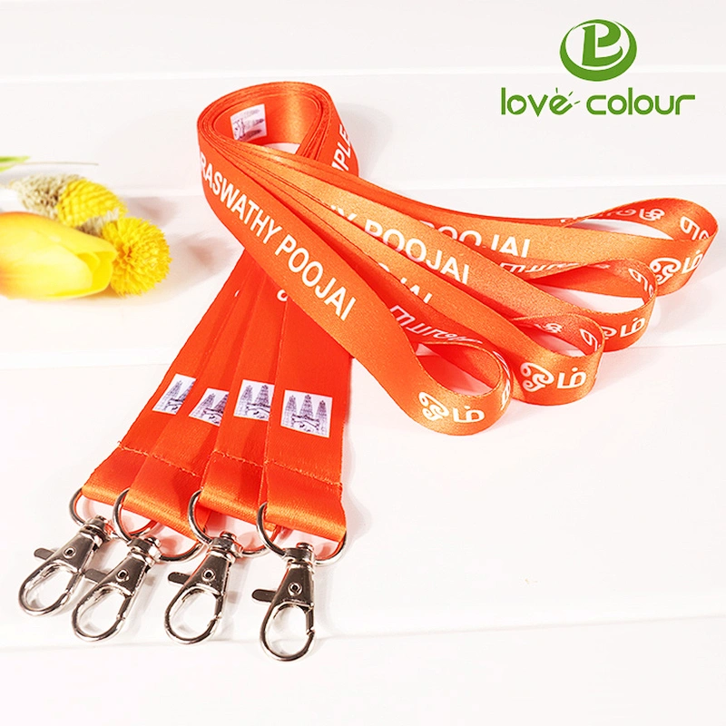 Polyester custom fashionable printed neck lanyards strap no minimum order