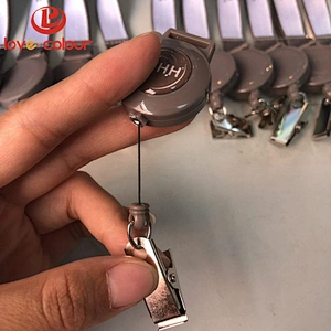 Plastic pull reel /key reel /badge reel with 60cm length nylon cord
