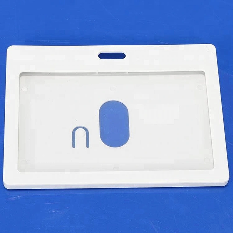 Custom white color hard plastic student id card holder